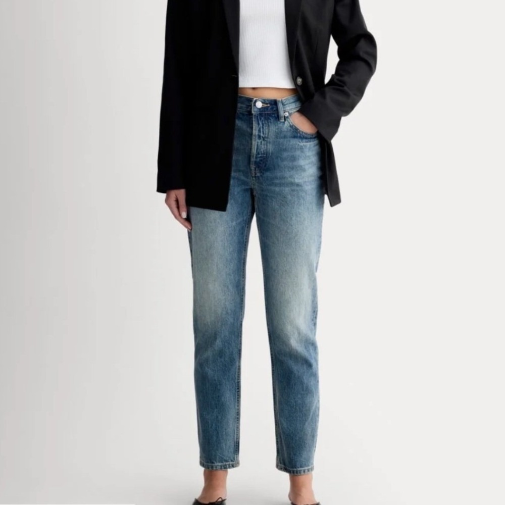Everlane The 90s Way-High Jean Organic Cotton Blue Straight Leg 29 Regular